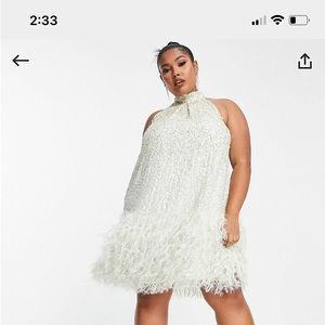 Party dress. Sequins and feathers. -  a stunning party dress never worn